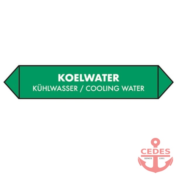 Sticker koelwater 15x3cm