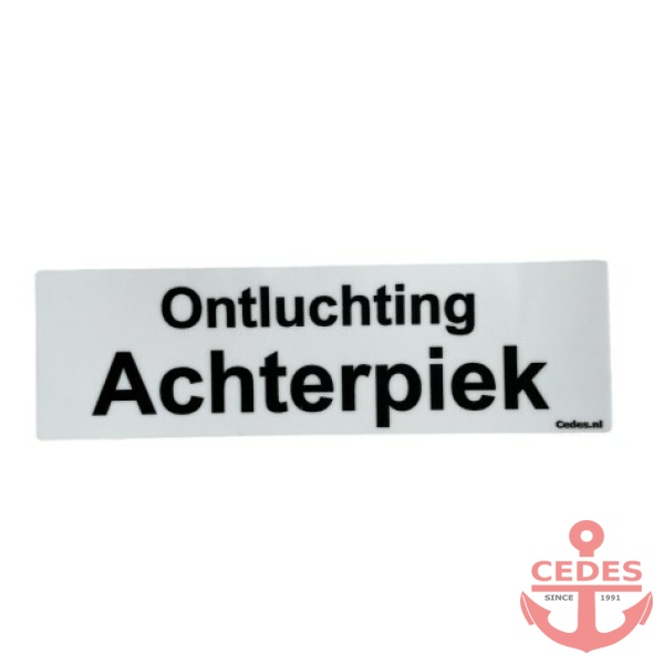 Sticker ontluchting achterpiek